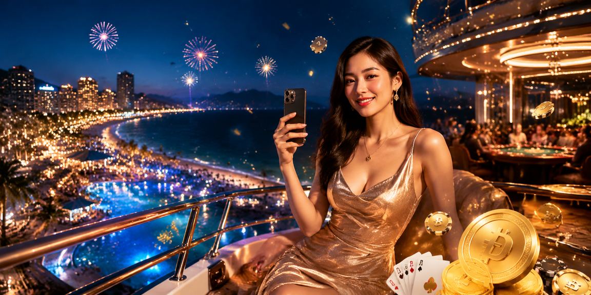Người dùng tại Nha Trang chơi game bài trực tuyến trên thiết bị di động bên bờ biển